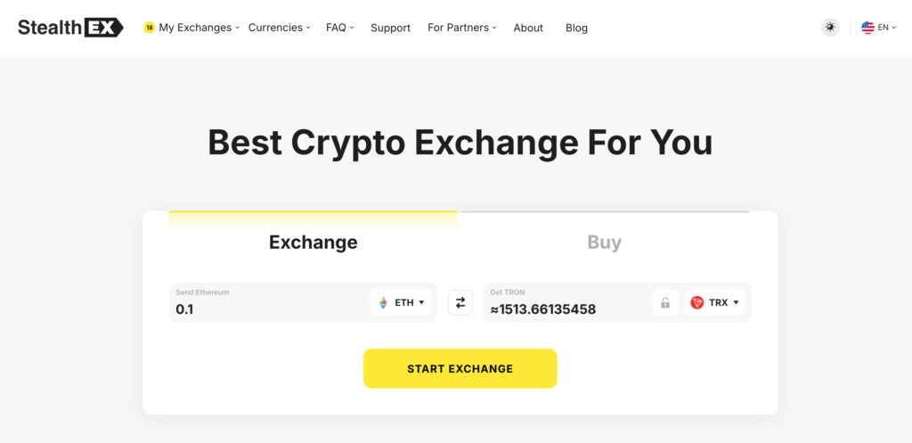 ETH to TRX Crypto Exchange - STEP 1 ETH to TRX Crypto Exchange - STEP 1