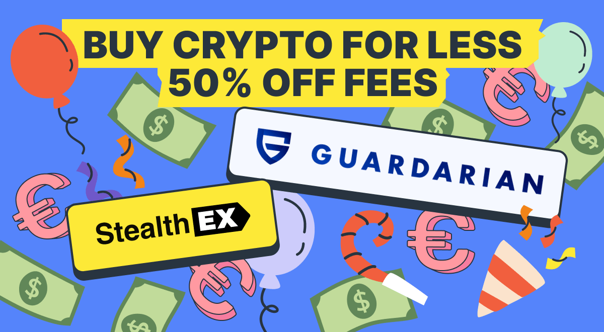 Buy Crypto for Less: 50% Off Fees with StealthEX and Guardarian